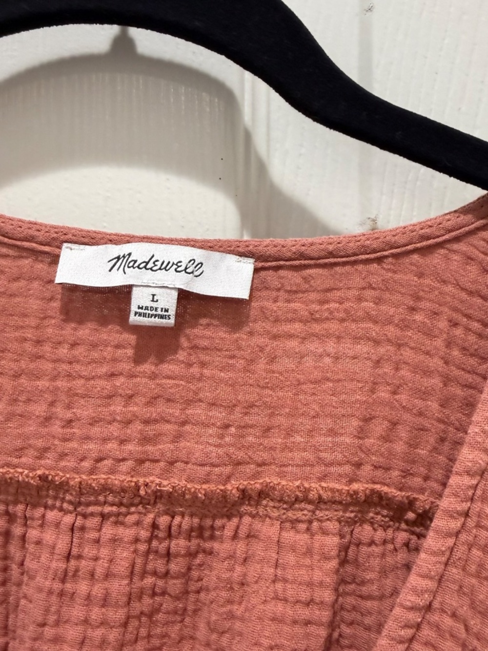 Madewell Cotton Gauze Popover, Size L - Picture 2 of 5